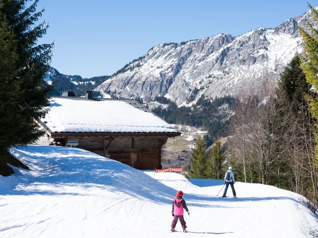 Skieurs sur les pistes