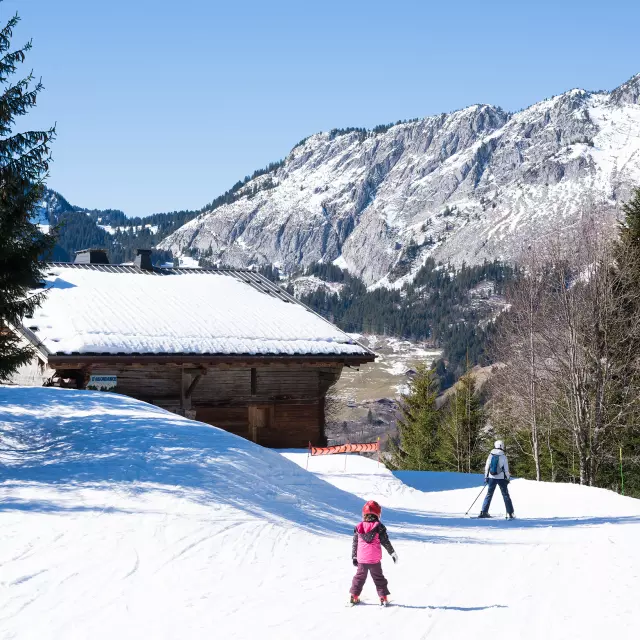 Skieurs sur les pistes