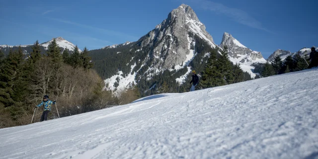 Le domaine skiable de la station de Bernex. Haute-Savoie, 18 février 2019.